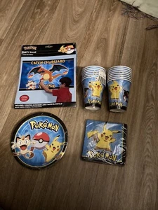 2014 Lot Of Pokémon Cups, Napkins, Plates + Catch Charizard Game New Unopened - Picture 1 of 1