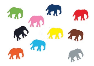 10x Elephant Iron-On Sew-On Miniblings 34mm Flock Elephants Child - Picture 1 of 14