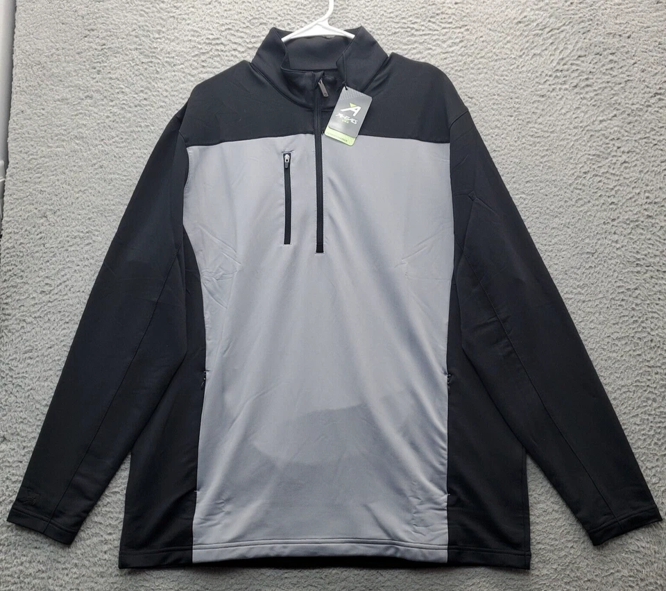 Ahead Jacket Mens XL Black Mock Neck Quarter Zipper Golf Performance Stretch - Image 1 of 4