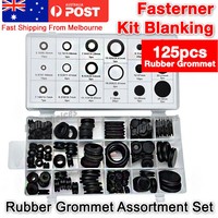 125 Pc Rubber Grommet Assortment Set Fastener Kit Blanking 18 Popular Sizes