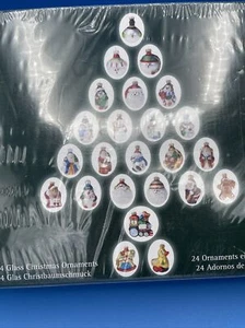 Countdown to Christmas Advent Calendar 24 mini Glass Ornaments by Krebs Sealed - Picture 1 of 12