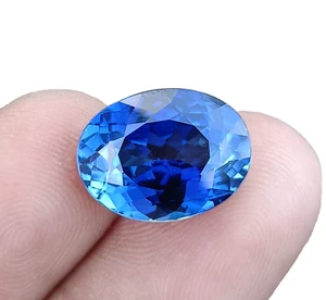 12,00 ct natürlicher blauer Saphir ovale Form Ringgröße loser Edelstein - Bild 1 von 7