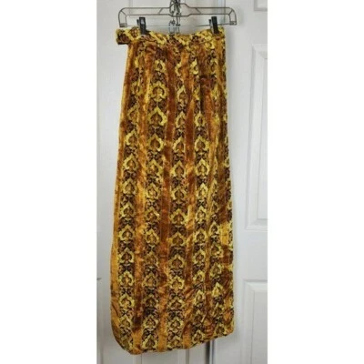 VTG Homemade Size Small Carpet Velvet Skirt Gold Brown Quirky A-line OOAK 1970's - Image 1 of 4