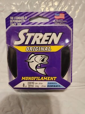STREN Original Monofilament Fishing Line 8lb 330YD Clear Blue FL - Image 1 of 4