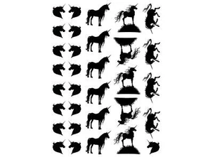 Calcomanías de vidrio fundido negro de 0,5 a 1 pulgada variedad unicornio 32 piezas - Imagen 1 de 1