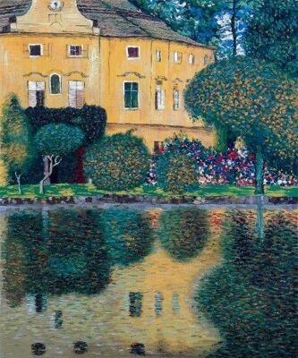 Impresión en lienzo Gustav Klimt Schloss cámara en el Attersee giclee 8x10 arte decoración Foto 1 de 2