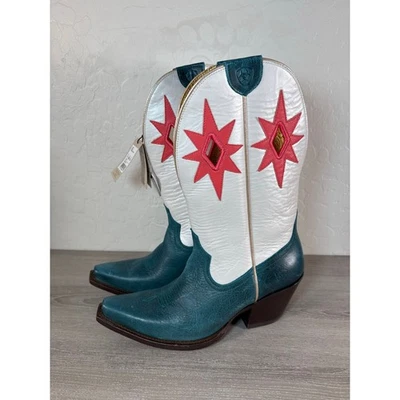 Ariat Starlight Western Boots Turquoise/Pearly White Star Accent Womens 8.5 NWT - Image 1 of 4