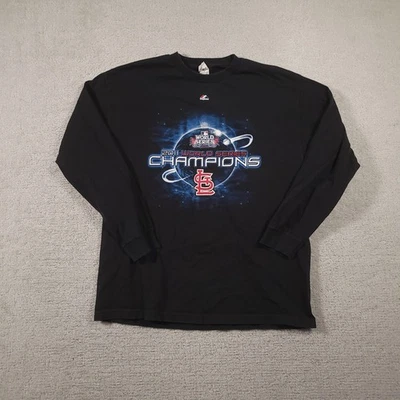 St. Louis Cardinals Shirt Mens XL Black MLB 2011 World Series Champions Majestic - Image 1 of 4