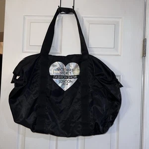 Victorias Secret London Fashion Show 2014 Black Tote Duffle Bag Hologram w/Pouch - Picture 1 of 9