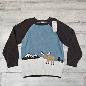 Gymboree Jungen 5T blau braun Elch Pullover Langarm - Bild 1 von 4