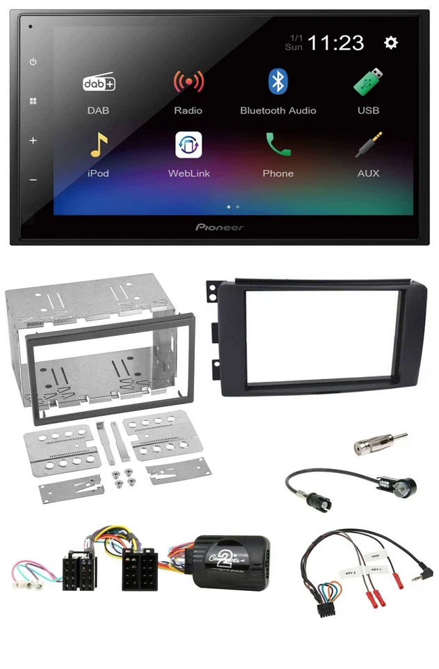 Pioneer USB Bluetooth DAB 2DIN Lenkrad Autoradio für Smart ForFour 2004-2006 - Bild 1 von 4