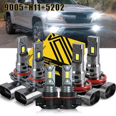 For Chevrolet Colorado 2015-2020 2021 2022 LED Headlight + Fog Light Bulbs Combo - Image 1 of 4