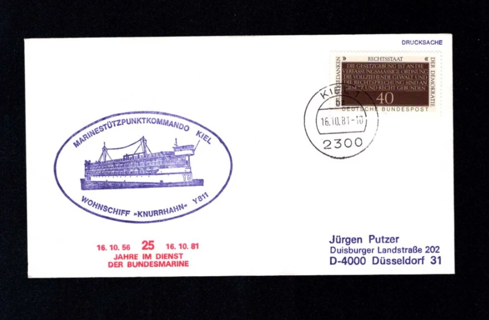 Marine SP Wohnschiff "Knurrhahn"  Kiel 1981  (MA-3) - Bild 1 von 1