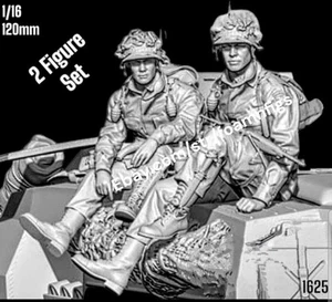 1/16 120mm Resin Figures WWII US Airborne Riding Tank (2 Fig Set) Model Kit 1625 - Picture 1 of 7