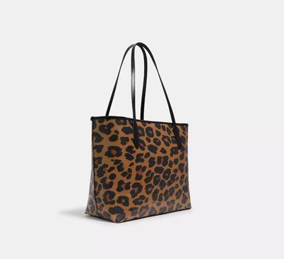 Coach City Tote Bag With Leopard Print CC760 Used - Image 1 of 4