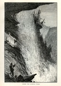 Catskill Mountains Falls, 1872 Historic American Scene, Antique Wood Engraving - Picture 1 of 4