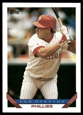 1993 Topps #740 Len Dykstra Philadelphia Phillies Baseball Card - Image 1 of 2