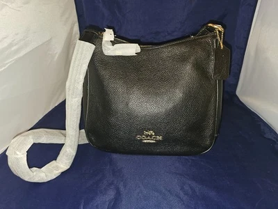 Coach Ellie Gold/Black Refined Pebble Leather File Bag/Crossbody C1648 NEW - CB5 - Image 1 of 4