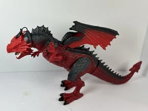 Rot Schwarzer Drache Batteriebetrieben Spielzeug Spaziergänge Lichter Sound - Bild 1 von 5