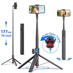 70" Automatic Phone Selfie Stick Travel Tripod with Remote for iPhone Android US - Picture 1 of 12