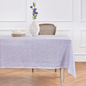 Solino Home Linen Striped 108 x 60 (Rectangular), Violet &amp; White - Picture 1 of 7