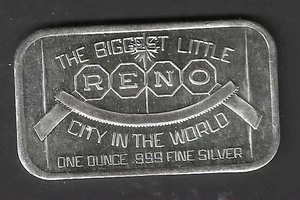 RENO  .999 SILVER ART BAR - Picture 1 of 2
