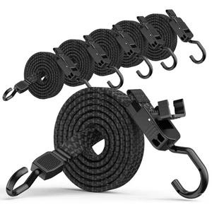 Gummiseile mit Haken, 48 Zoll verstellbare flache Gummiseile mit Schnellspanner... - Bild 1 von 8