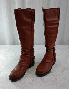 Eva & Zoe Stiefel Damen Größe 6 M braun wadenhoch Reißverschluss weich innen - Bild 1 von 16