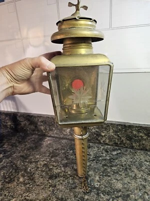 Antigua Lámpara de Carro de Latón Turca Seyfettin Esitmez / Linterna de Coche Nº 37 LEER Foto 1 de 4