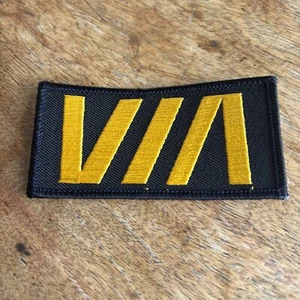 Vtg VIA Patch Sew On Embroidered Rail Train Railroad Railway - Picture 1 of 4