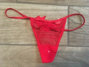 New Sz. M Nordstrom G-string Red w/Bow Sequined  Panties - Picture 1 of 3
