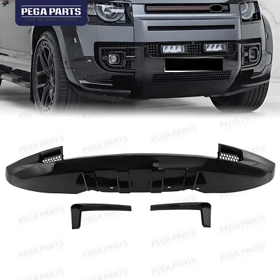 Front Bumper Lip Chin Spoiler Splitter Diffuser For 2020-2024 Defender 90 110 Foto 1 de 4