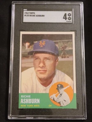 1963 topps #135 Richie Ashburn SGC 4 Hall of Fame 0.308 career average - Image 1 of 2