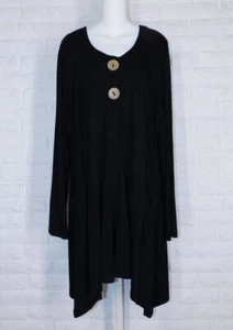 COMPLETO Jersey Knit Jacket A Line Pockets Black XLarge - Picture 1 of 3