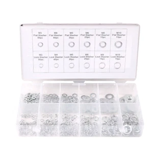 350pcs Spring Washer Seal Sump Hydraulic Seal Flat Washer Ring Set Kit M3 - M10 - Picture 1 of 10