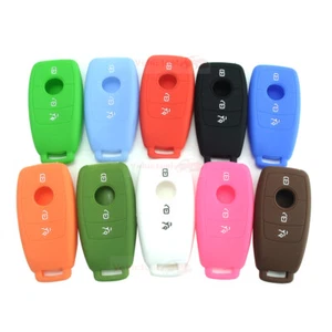 Fit Mercedes Benz E S B Class 3 Button Remote Key Silicone Skin Case Fob Cover - Picture 1 of 25