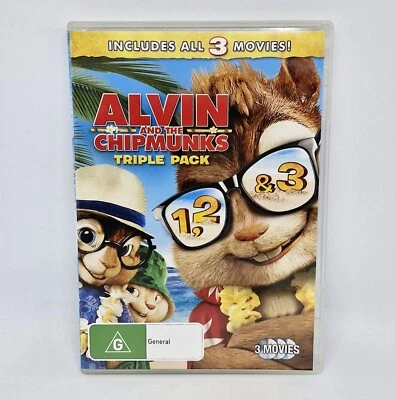 Alvin And The Chipmunks 1 2 3 Triple Pack DVD Region 4 Family Comedy Adventure - Image 1 of 4