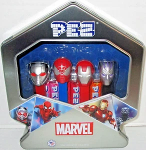 2023 PEZ Disney 100 Marvel PEZ Geschenkdose 4 Sammlerspender’s versiegelt Neu! - Bild 1 von 2