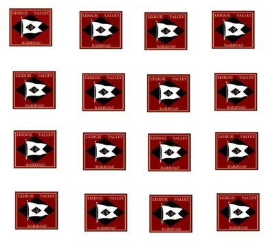 Lehigh Valley O/HO Gauge Train 16 RED  Vinyl 5/16" W x 1/4" H Logos on 1 sticker - Image 1 of 2