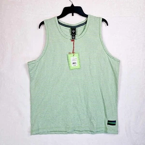 Houston White Tank Top Adult Large Round Neck Green Striped - Picture 1 of 9