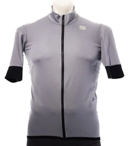 Sportful Fiandre Jersey Short Sleeve Men LARGE Grey/Black Road Race Gravel Bike - Picture 1 of 4