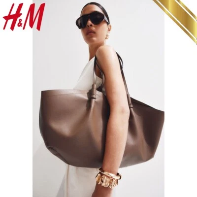 Nuevo con etiquetas 2025 Bolso Shopper Slouchy Recubierto con Bolsa Bolso Marrón - H&M Original Foto 1 de 4