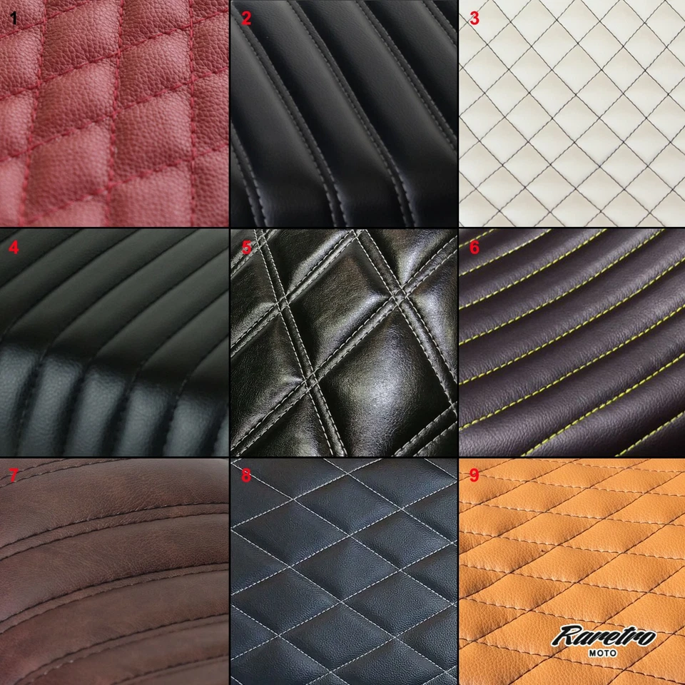 Cubierta de sillín de asiento tapizado personalizada Honda Harley Café Racer Scrambler Brat Foto 1 de 4