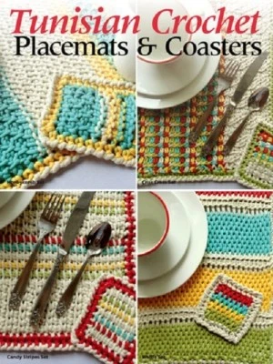 Crochet Pattern Leaflet TUNISIAN PLACE MATS & COASTERS - Image 1 of 4