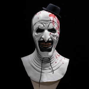 Schwarzer Hut Joker Maske Terrifier Art der Clown Cosplay Latex Maske Halloween Requisiten - Bild 1 von 13