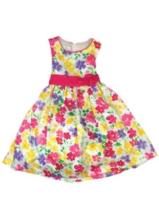 American Princess Girls Pink Yellow & Purple Floral Party Dress Flower Girl - Picture 1 of 1