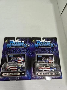 Muscle Machines 1:64 American Flag Edition '00 PT Cruiser '62 Bubble Top - Picture 1 of 5
