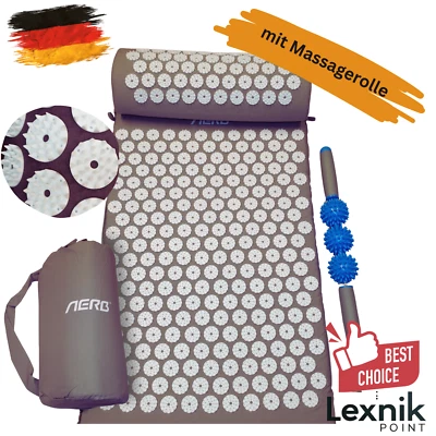 AERB Akupressurmatte Nadelmatte Iplikator Kusnezowa Akupressur Set Massagerolle