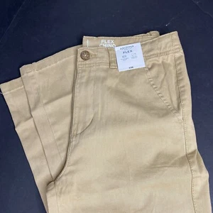 Arizona Boys Flex Dress Pant Tan Khaki Chino Straight Leg Slim & Reg Sizes New! - Picture 1 of 41