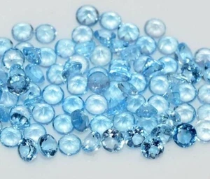 Sky Blue Topaz 40 Pieces of 5mm Round Brilliant Cut Loose Gemstones for Jewelry - Picture 1 of 1